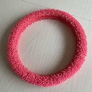 Plush Pink Microfiber Steering Wheel Cover
